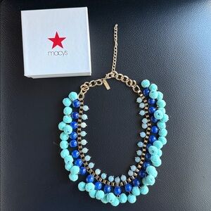 INC Beaded Pompom Necklace with Macy’s Box